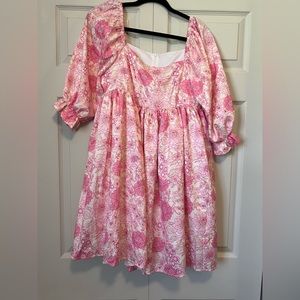 Peony floral dress. Fits like Large